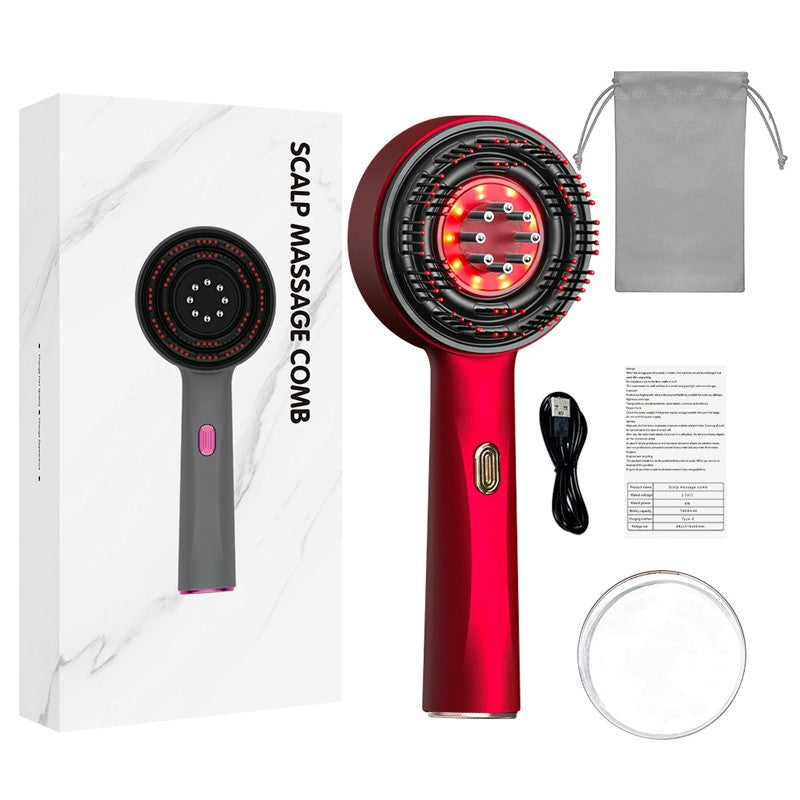 Electric Scalp Massage Comb Hair Growth Red Light Therapy Brush Head Massager